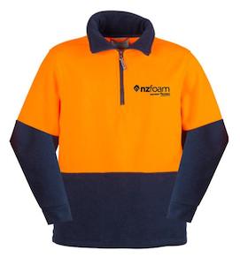 Work clothing: NZ FOAM HI-VIS 1/2 ZIP POLARFLEECE JUMPER