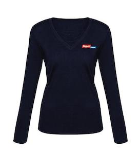 LADIES V-NECK PULLOVER JERSEY