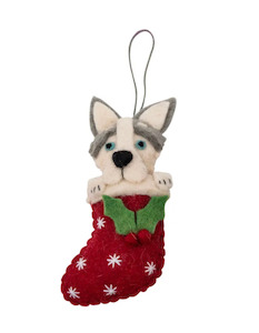 Pashom Christmas Decoration - Husky In Stocking