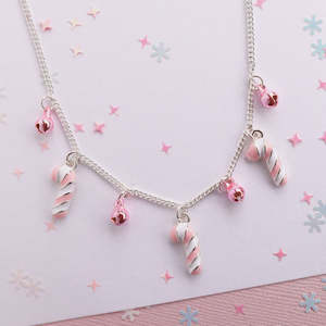 Candy Cane Bells Necklace