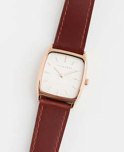 The Dress Watch - Rose Gold with Walnut Leather