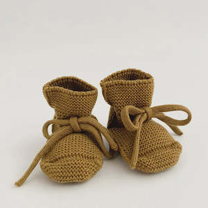 Footwear: Merino Booties Mustard