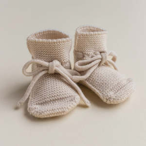 Footwear: Merino Booties Cream