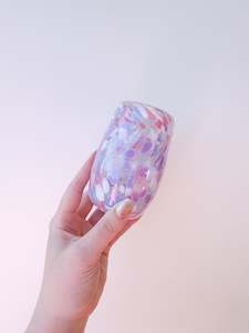 Glass blown Tumbler Bubblegum