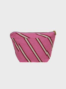 Skincare: Raspberry Stripe Cosmetic Case