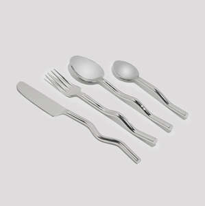 Kitchen: Wave Cutlery Silver 4 Piece