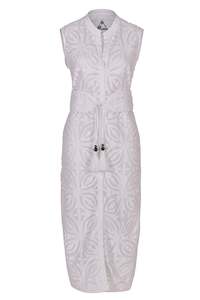 Pearl Caviar: Pearl & Caviar Belted Dress - White