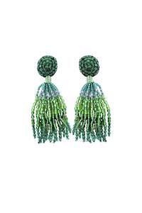 Madiso: Madiso Fringe Earring - Green