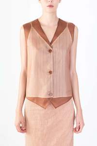 Alysi: Alysi Organza Gilet - Chocolate