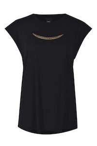 Husk Beaded Tee - Black