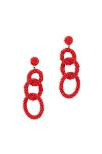 Deepa Gurnani: Deepa Gurnani Ember Earring - Red