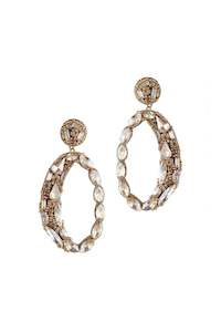 Deepa Gurnani: Deepa Gurnani Freida Earring - Gold