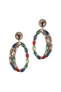 Deepa Gurnani: Deepa Gurnani Freida Earring - Multi Coloured