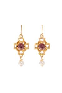 Ben Amun Bezel Earring - Gold