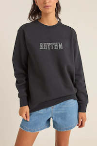 Women's Sweatshirts: Rhythm Flagship Boyfriend Fleece Crew