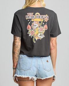 Womens Clothing: The Mad Hueys Skull Tattoo Crop Tee