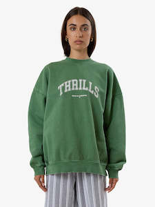 Womens Hoodies Sweats: Thrills Hard Knocks Cocoon Panel Crew