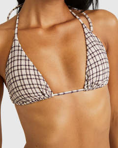 Womens Swimwear: RVCA Claire Plaid Tie Side Bikini Top