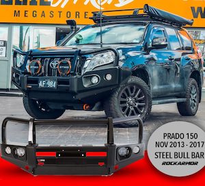 Rockarmor Elite Steel Bull Bar to suit Toyota Prado FJ150 Tear Drop Nov 2013-201…