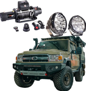 ROCKARMOR GT HOOPLESS BULLBAR COMBO PACK TO SUIT TOYOTA LANDCRUISER 76,78,79 2007-2023