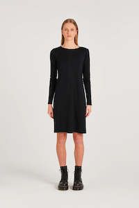 Level Dress | Black Merino