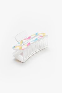 Rainbow Plaid Claw Clip | Pink