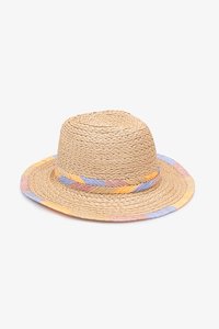 Woven Fedora | Lilac & Apricot Trim