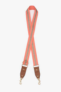 Bag Straps: Bag Strap | Coral/Gold Stripe