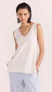 Celia V-Neck Tunic Tank | White