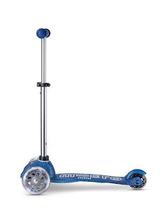 Mini Micro Deluxe Glitter LED 3 Wheel Scooter - Blue