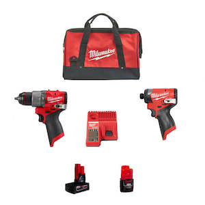 Milwaukee 3404/3453 M12 FUEL 1/2" Hammer Drill Driver Twin Kit