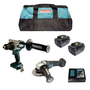 #Makita 18v Brushless Hammer Drill Driver + Grinder Kit