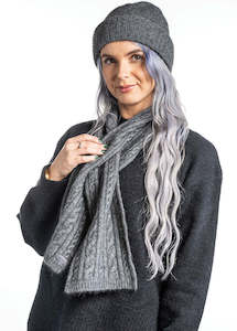 Uni Sex Possum Merino Cable Scarf Assorted Colours