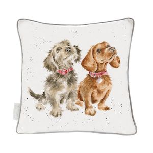 Homewares: Wrendale Cushion Treat Time Dogs