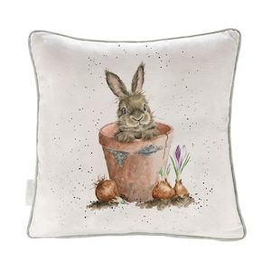 Wrendale Cushion Flower Pot Bunny