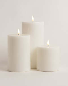 White LED Pillar Indoor Candle Assorted Sizes