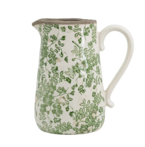 Homewares: Green Flower Pitcher Large