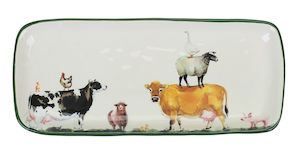 Homewares: Farm Yard Platter Green 36x15cm