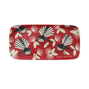 Bamboo Tray Flirting Fantails Red