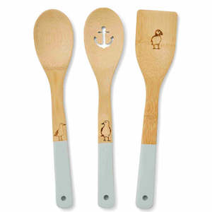 Homewares: Coastal Birds Set of 3 Bamboo Utensils