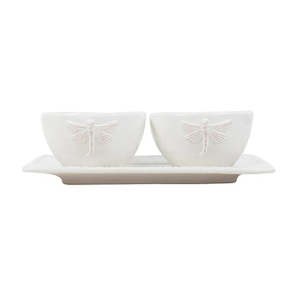 White Dragonfly Condiment Set