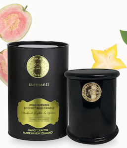 Starfruit Lychee & Guava Long Burning Organic Coconut Wax Candle