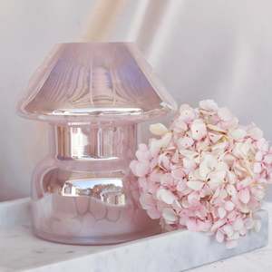 Homewares: Pink Cloud Mushroom Glass Candle