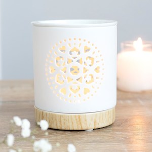 White Mandala Cut Out Oil/Wax Burner