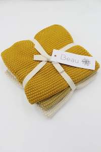 Homewares: Wash Cloths S/3 Mustard