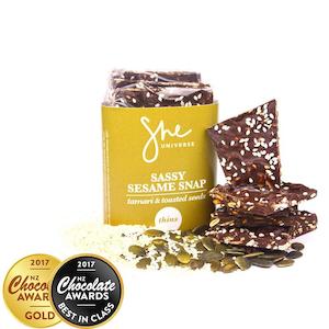 Sassy Sesame Snap Chocolate Thins