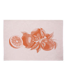 Tea Towel Orange Leaves Set of 2