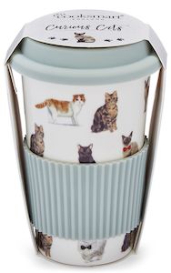 Homewares: Curious Cats Ceramic Travel Mug