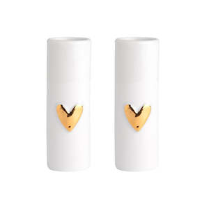 Homewares: Gold Heart Mini Vase Set of 2