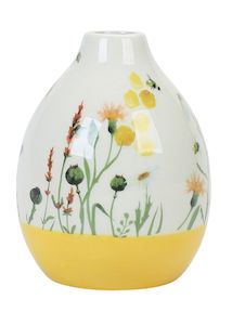 Homewares: Bee Meadow Vase Yellow 13cm